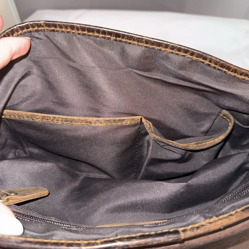 Unbranded Dark Brown Leather Shoulder Messenger Crossbody Bag Purse